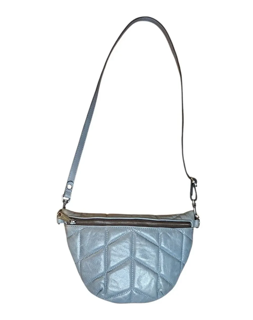 Patricia Nash Tinchi Belt Bag Quilted Nappa Leather, Blue w Authenticy Tag